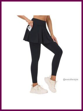 ANIVIVO Skirted Leggings Tennis Skirt with Leggings, Polyester Spandex, 5